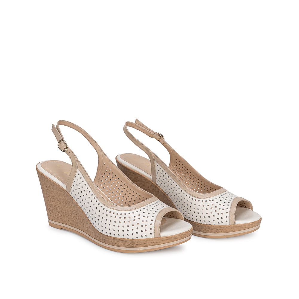 Sandalia Peep Toe Casual Hues/Pele