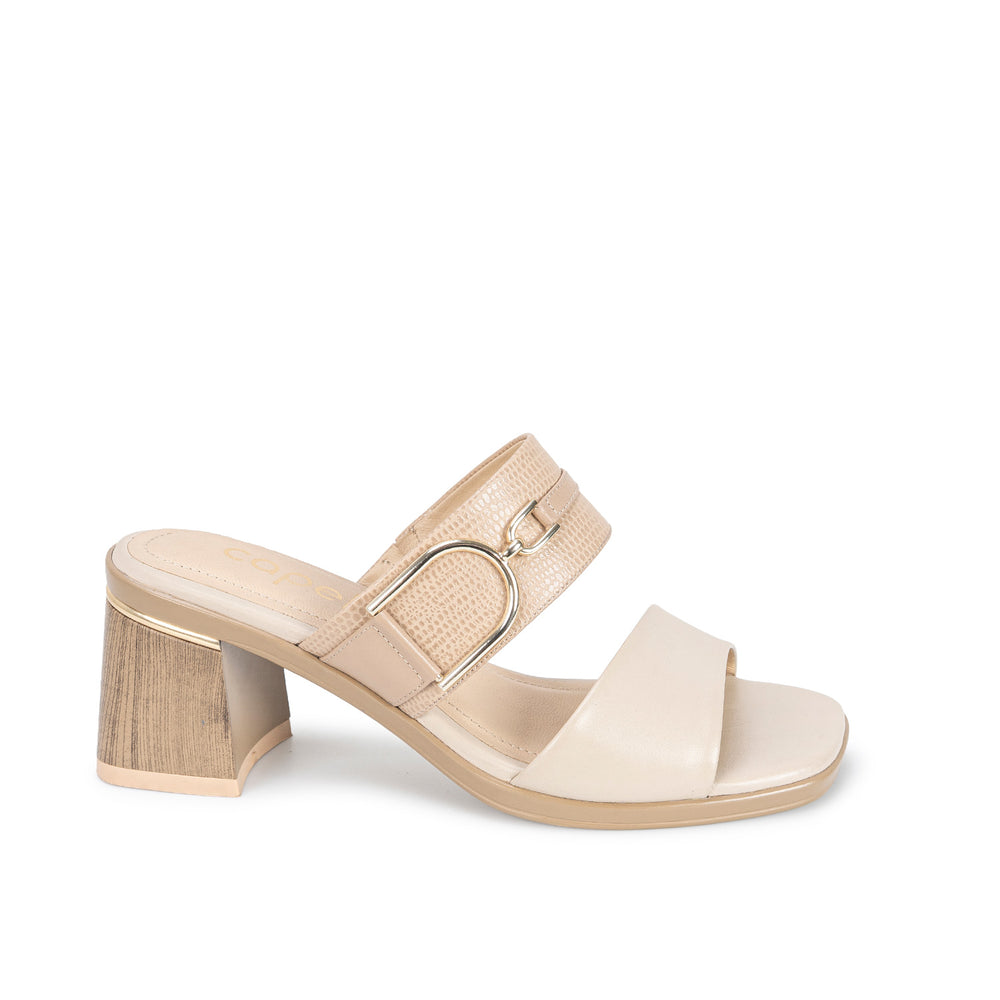 Sandalia Strap Casual Hiel/Beige
