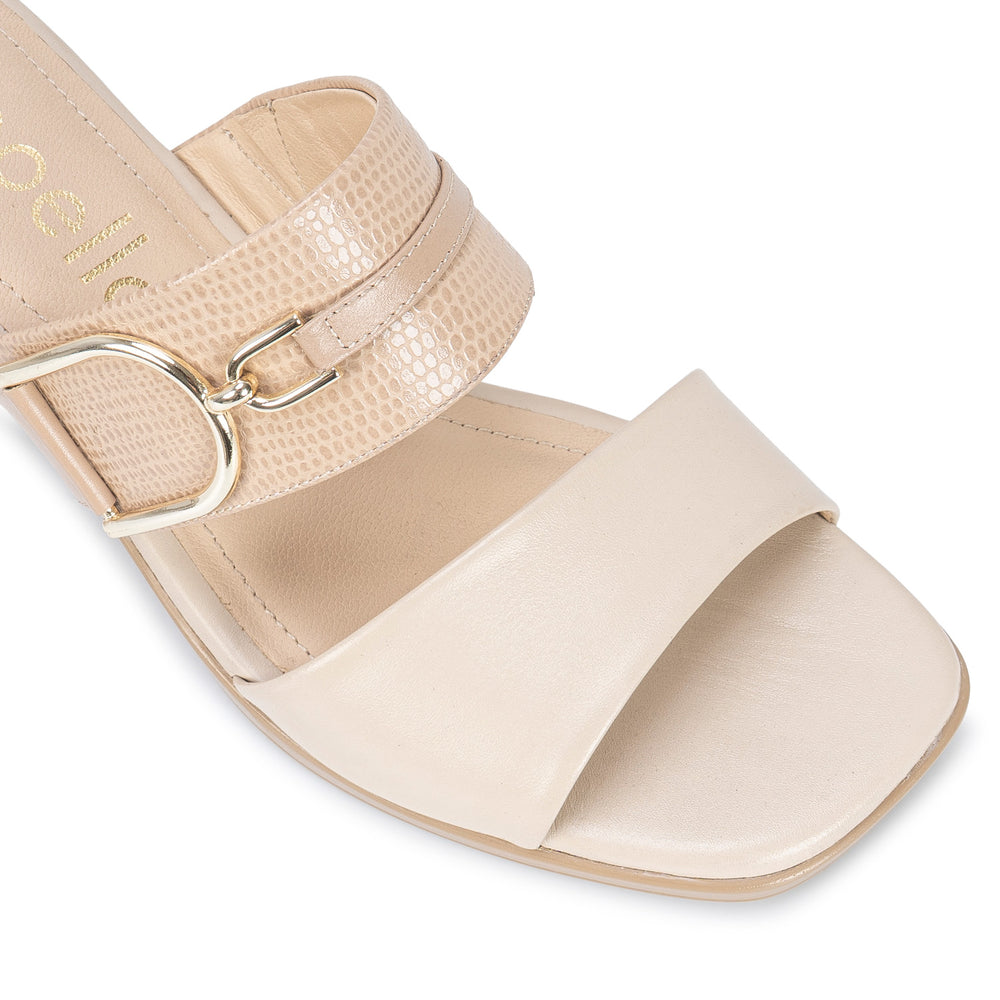 Sandalia Strap Casual Hiel/Beige