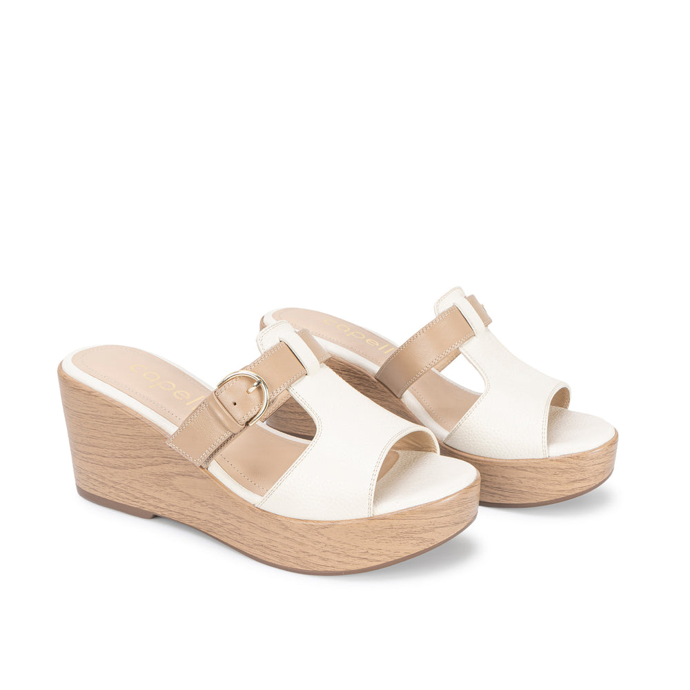 Sandalia Slide Casual Hueso