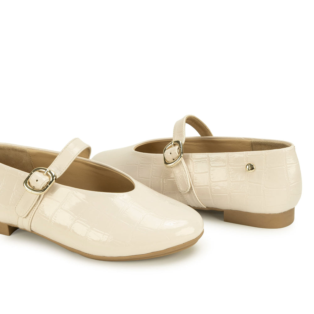 Zapato Ballerina Casual Hueso