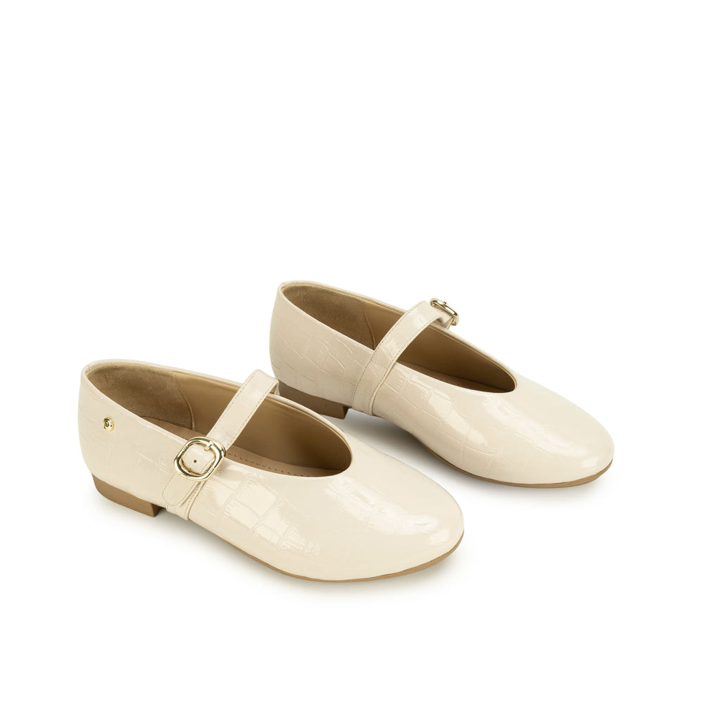 Zapato Ballerina Casual Hueso