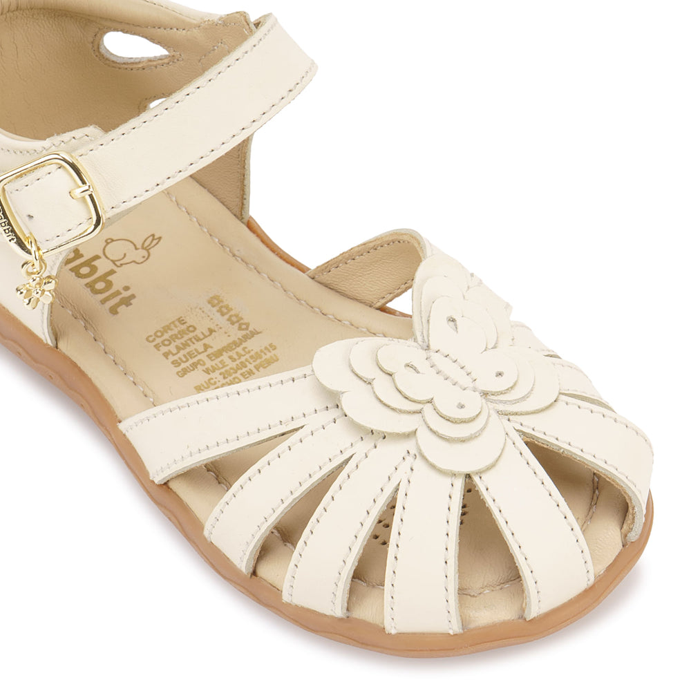 Sandalia D'orsay Casual Hueso