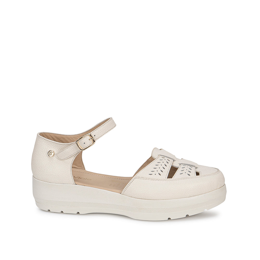 Sandalia Franciscana Casual Marfil