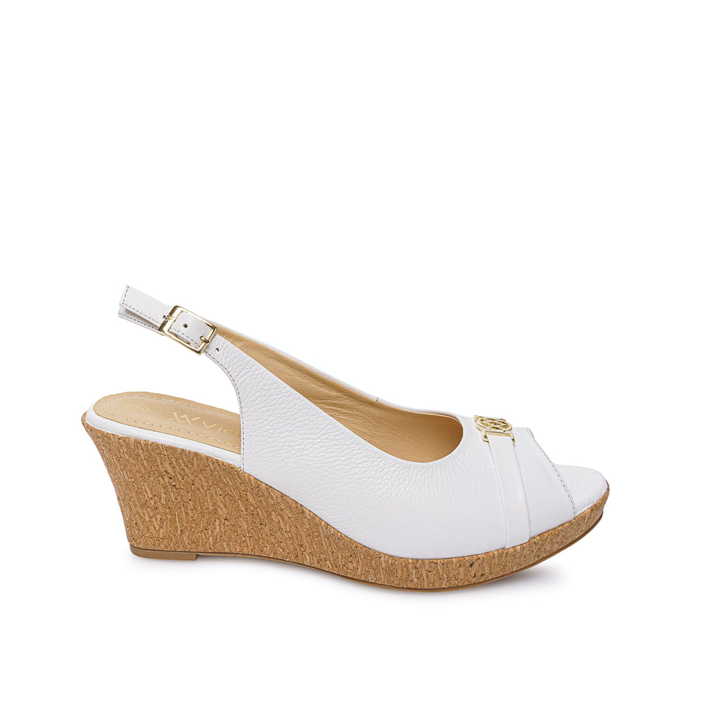 Sandalia Peep Toe Casual Blanco