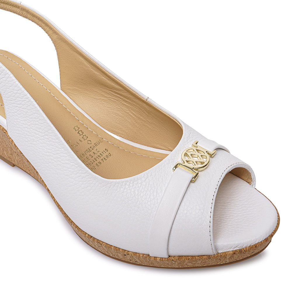 Sandalia Peep Toe Casual Blanco