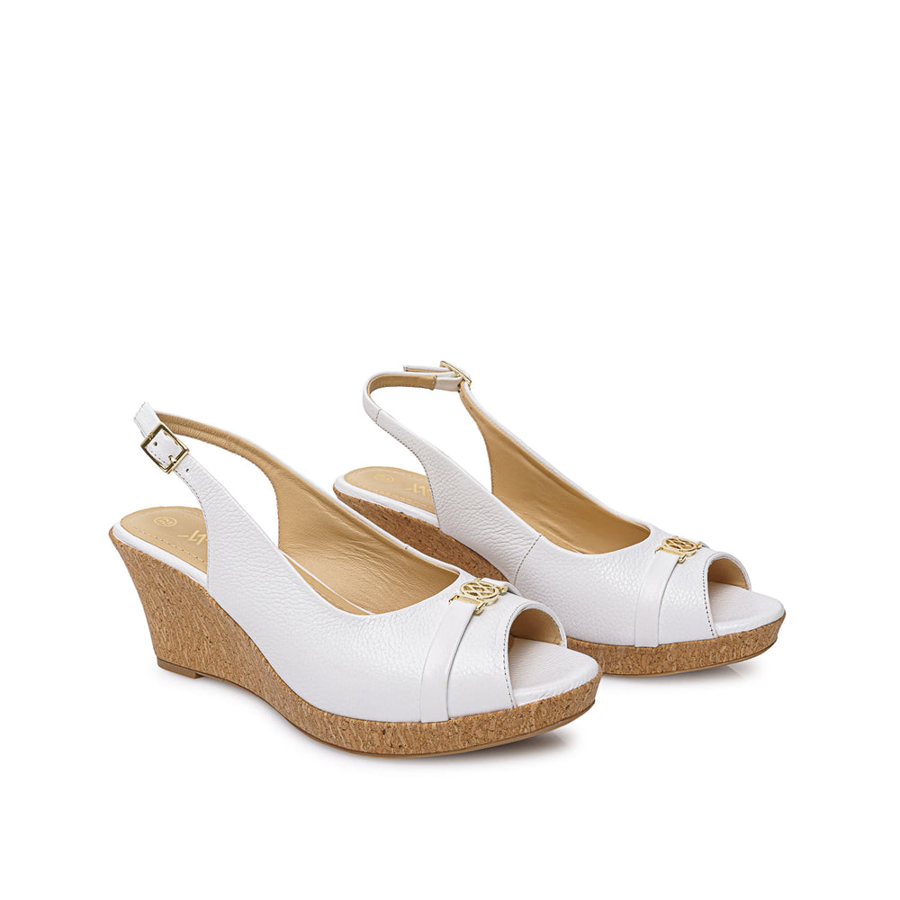 Sandalia Peep Toe Casual Blanco
