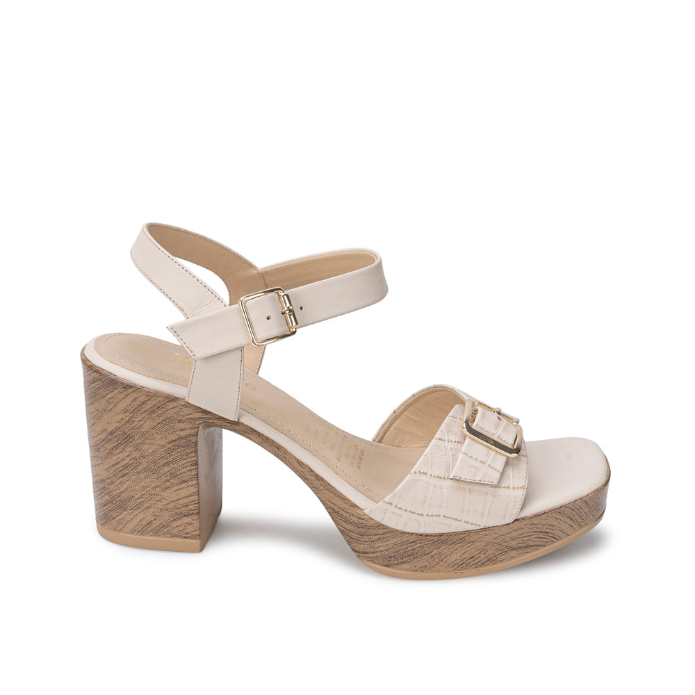 Sandalia D'Orsay Casual Hueso