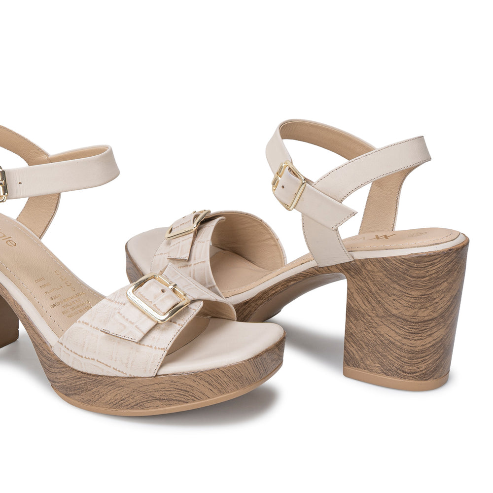 Sandalia D'Orsay Casual Hueso