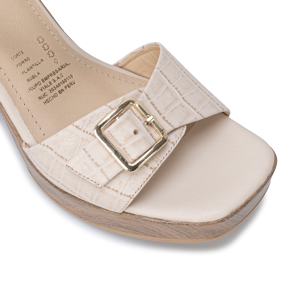 Sandalia D'Orsay Casual Hueso