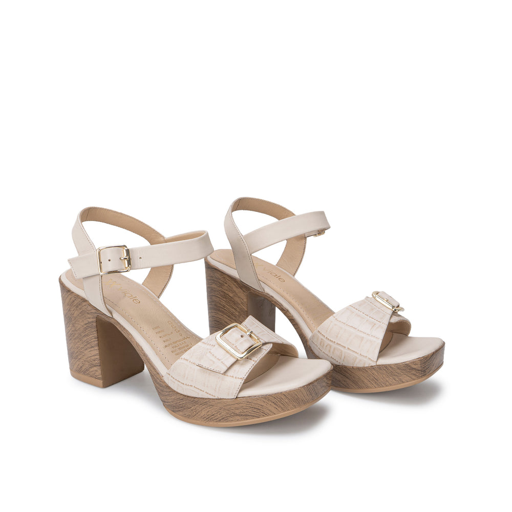 Sandalia D'Orsay Casual Hueso