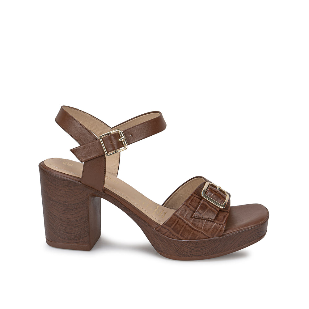 Sandalia D'Orsay Casual Tabaco