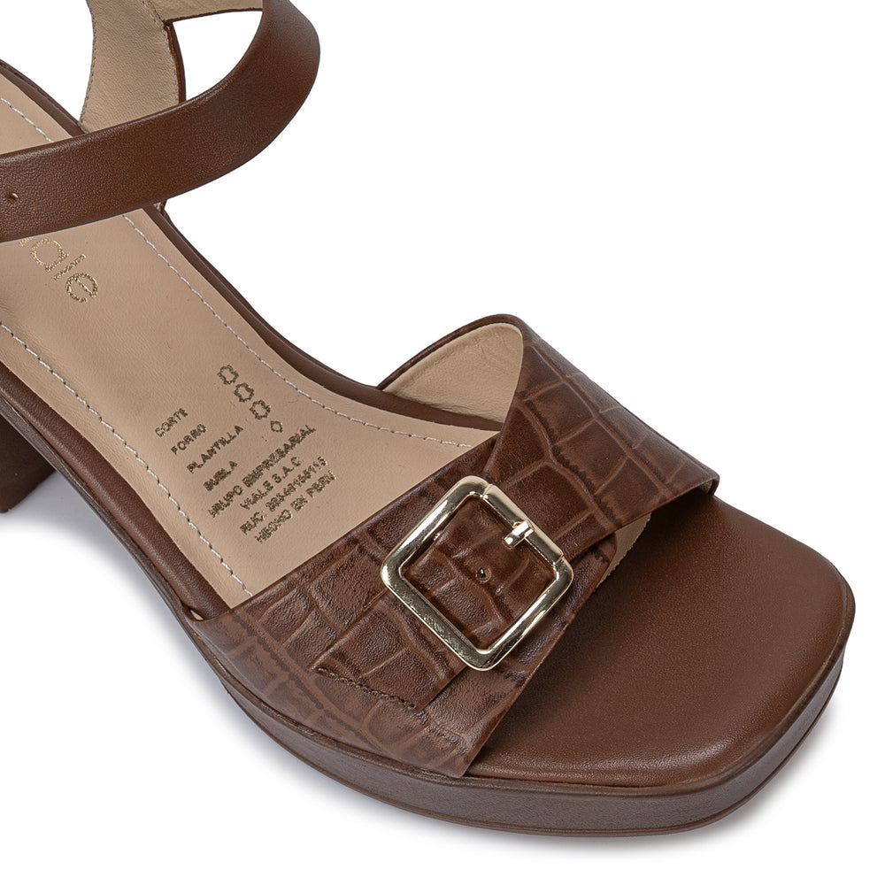 Sandalia D'Orsay Casual Tabaco
