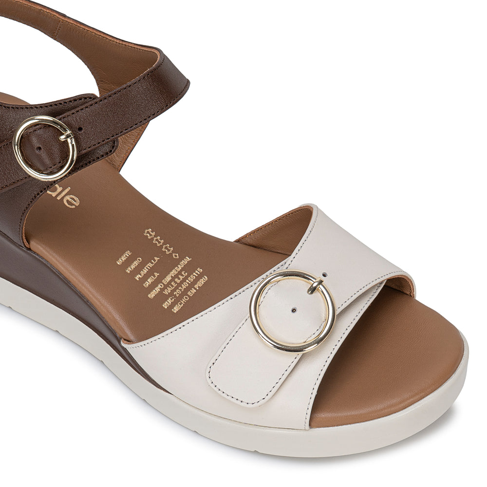 Sandalia D'Orsay Casual Marr/Hueso