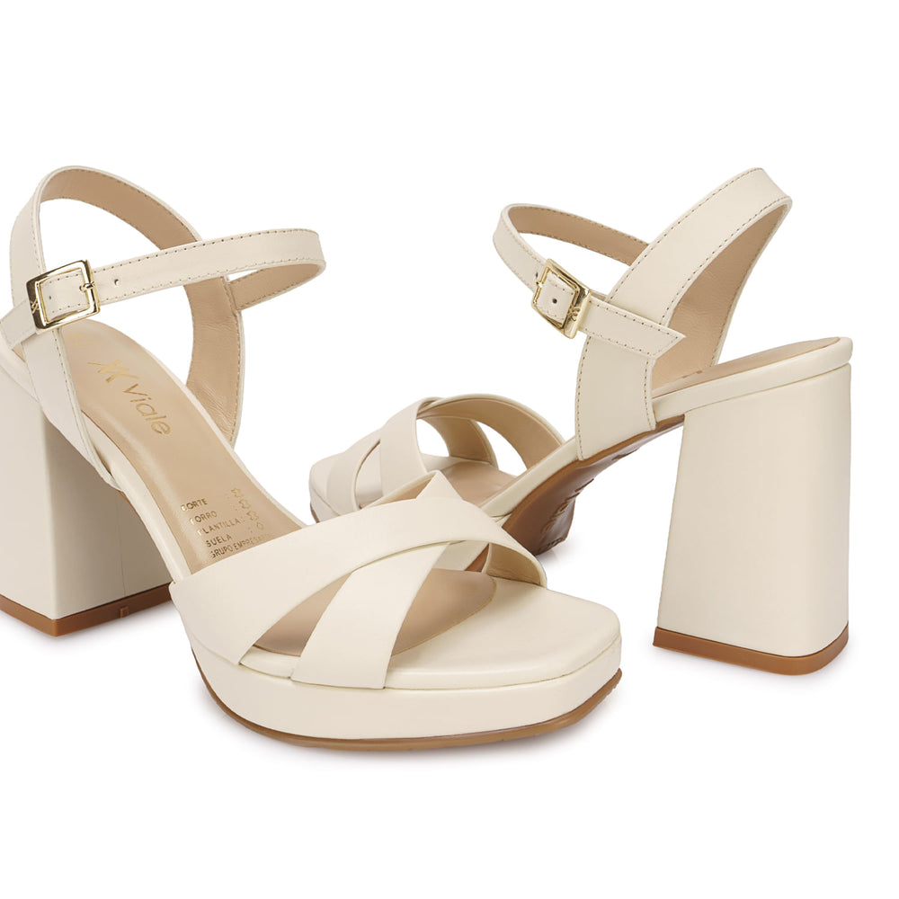 Sandalia D'orsay Casual Hueso