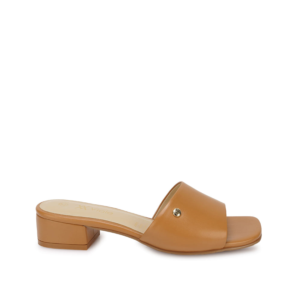Sandalia Slide Casual Camel