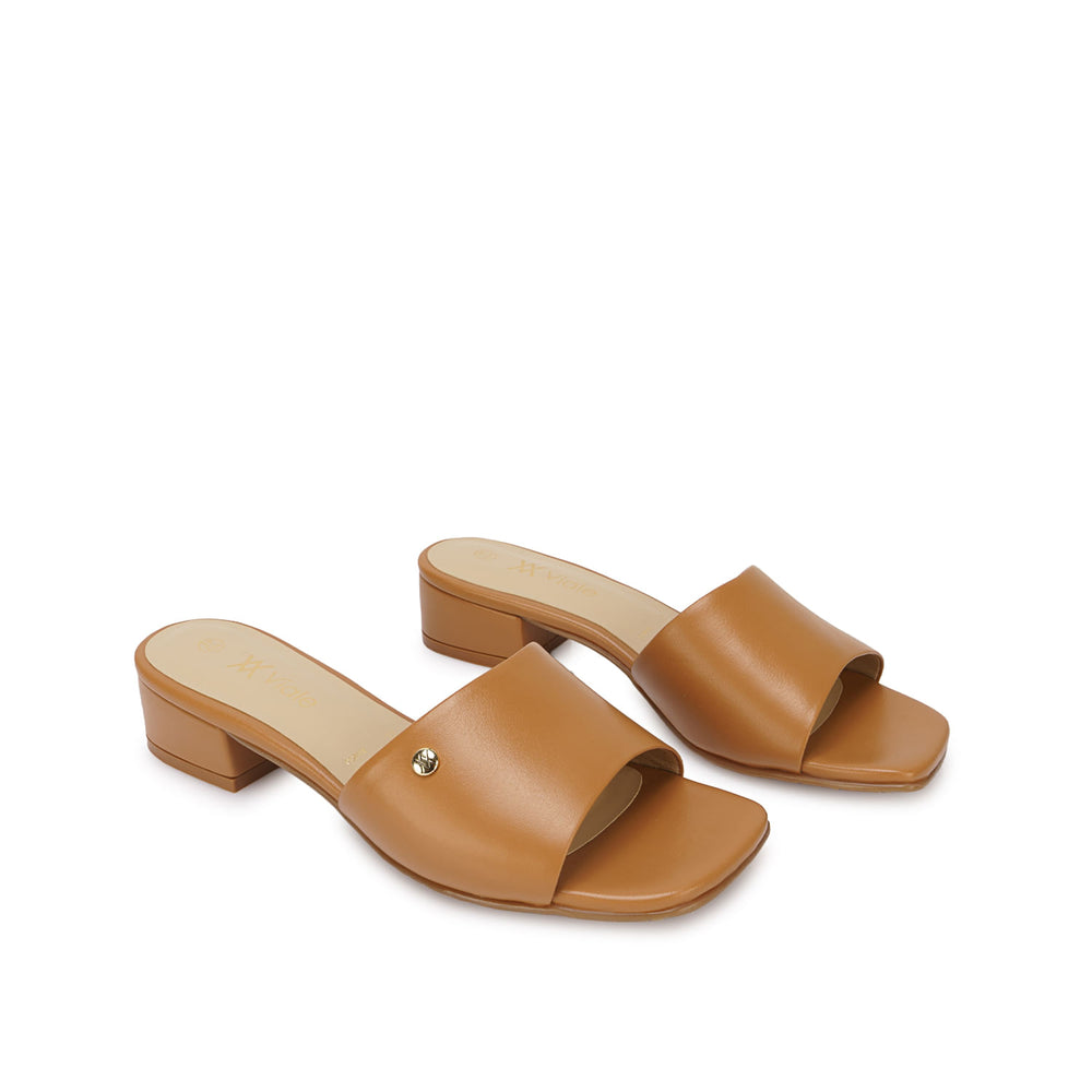 Sandalia Slide Casual Camel