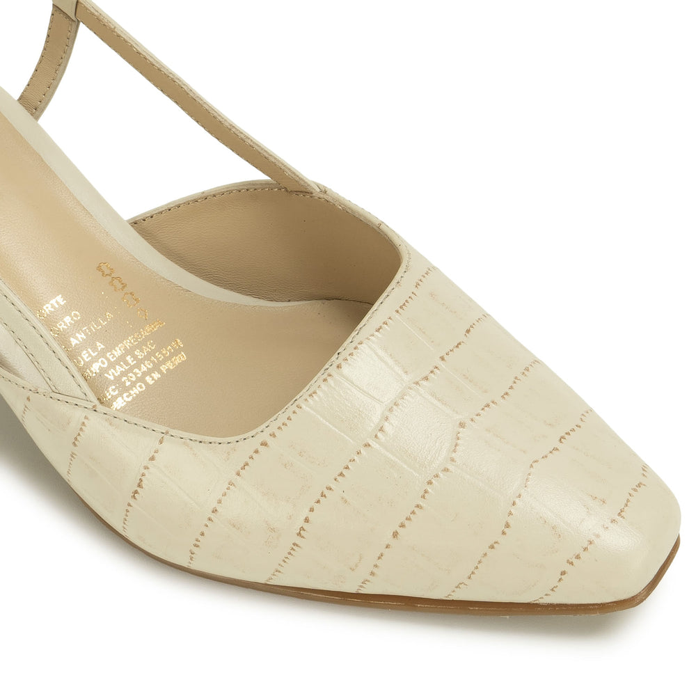 Zapato Stiletto Vestir Off White
