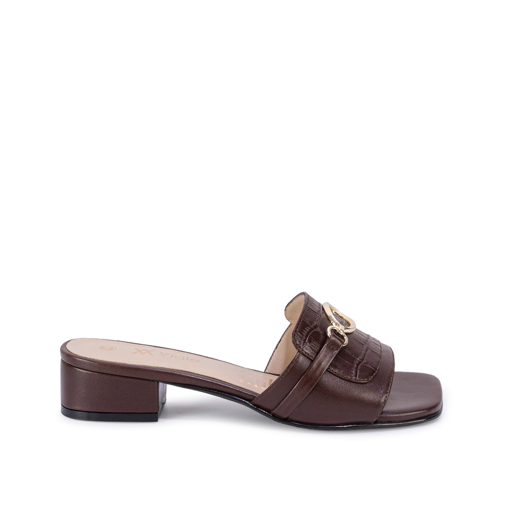Sandalia Slide Casual Marron