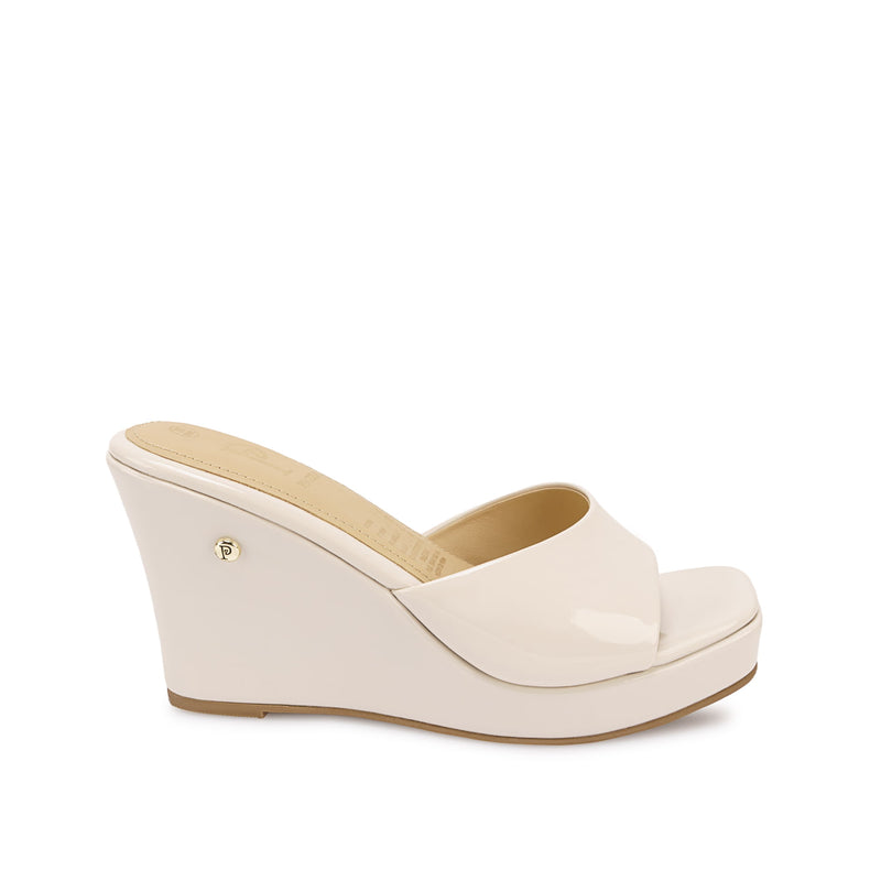 Sandalia Slide Casual Hueso