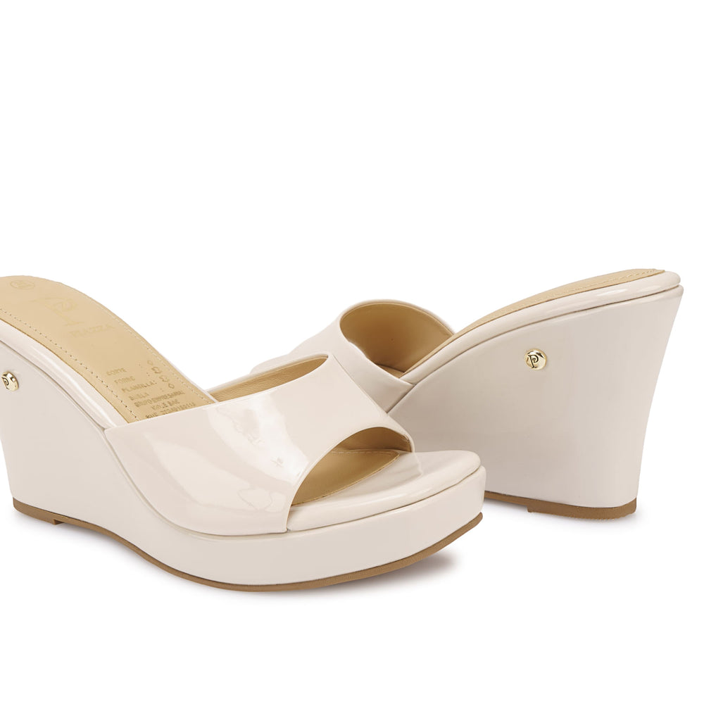 Sandalia Slide Casual Hueso