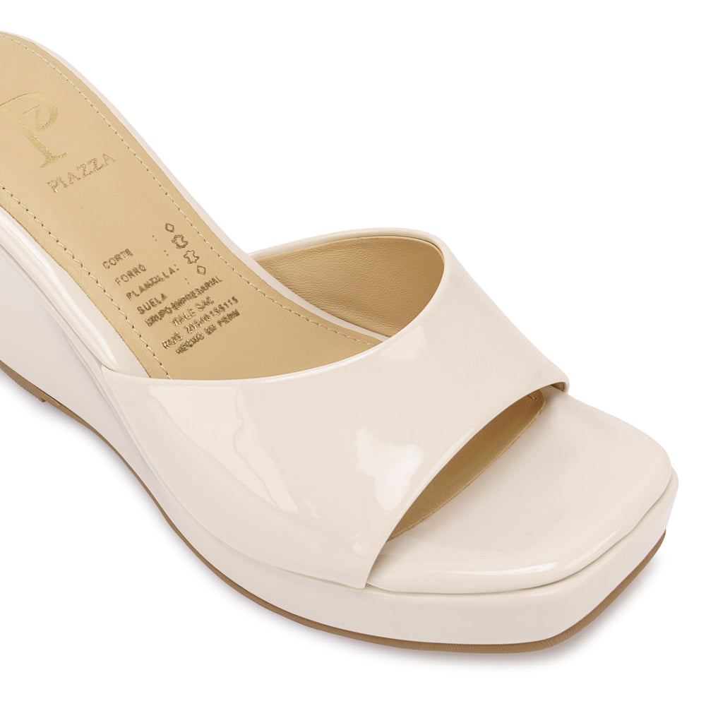 Sandalia Slide Casual Hueso