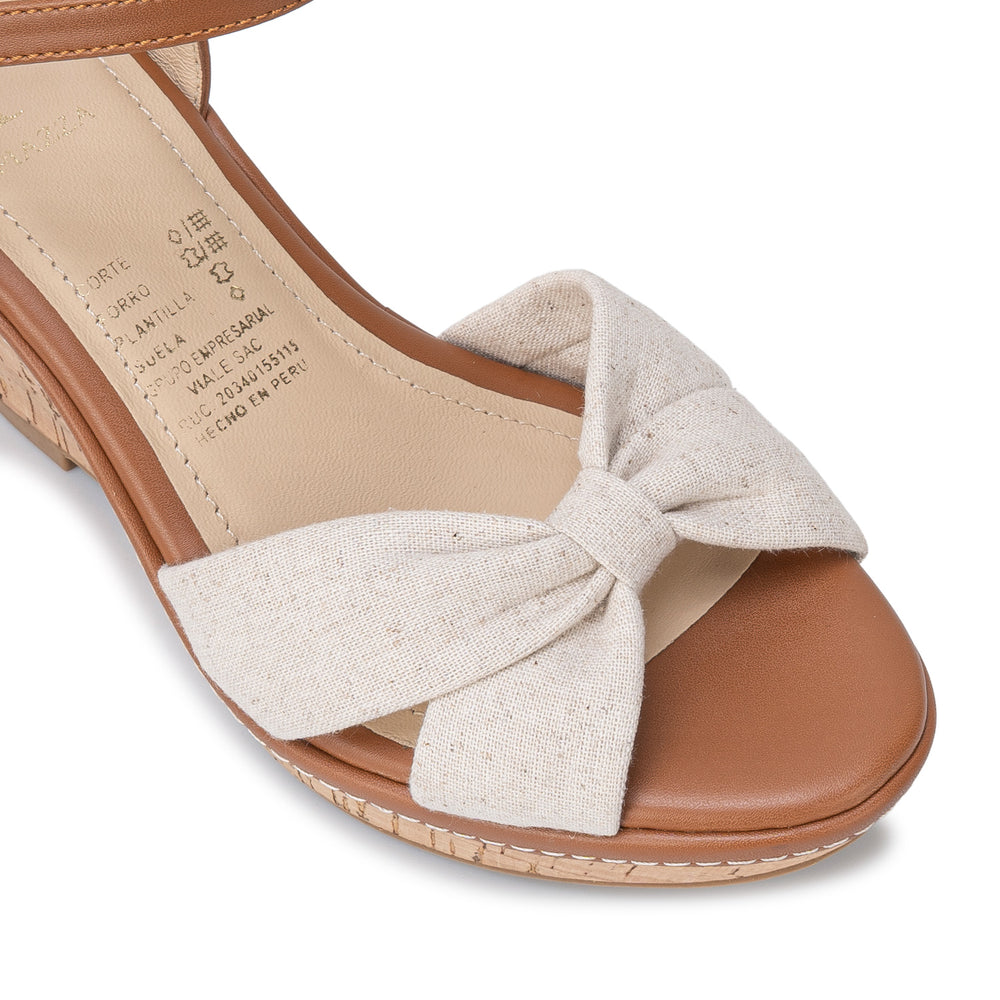 Sandalia D'Orsay Casual Hueso