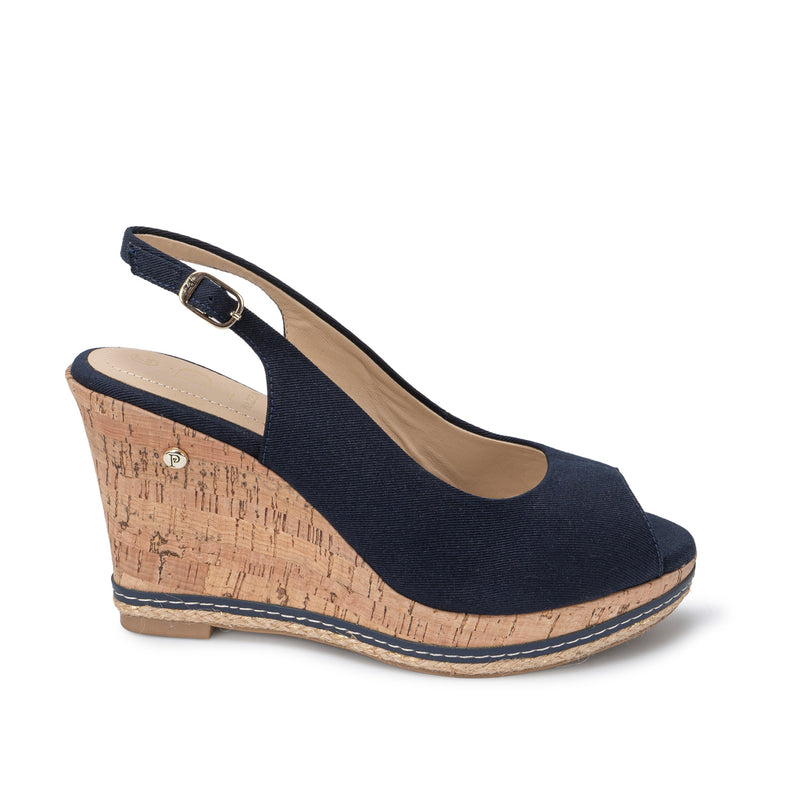 Sandalia Peep Toe Casual Azul