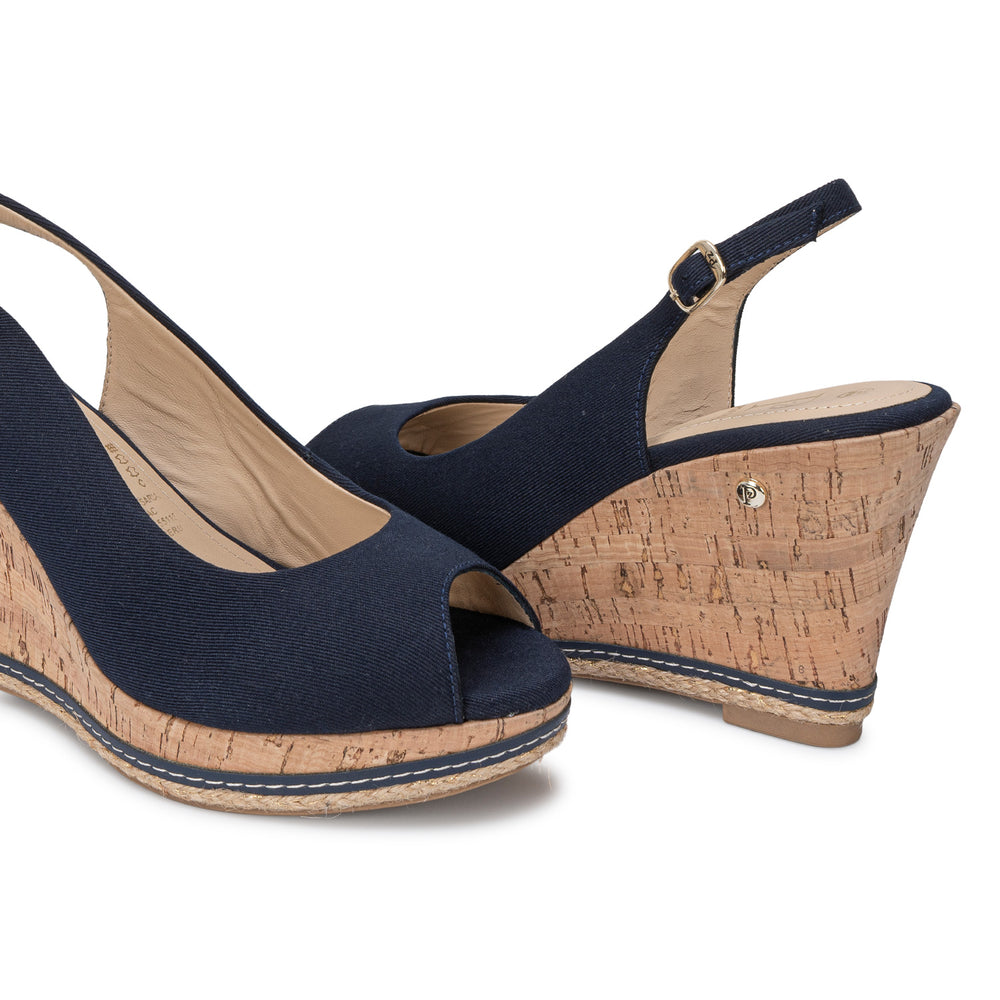 Sandalia Peep Toe Casual Azul