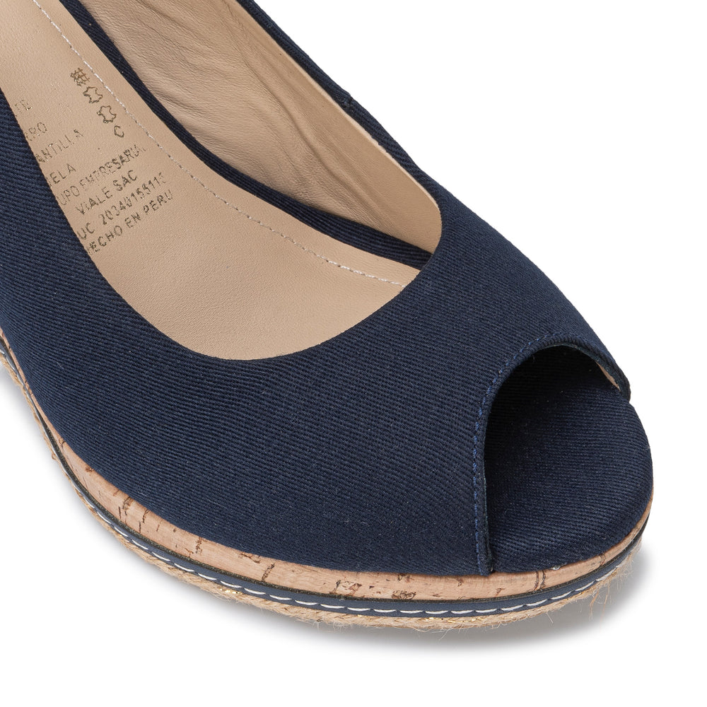Sandalia Peep Toe Casual Azul