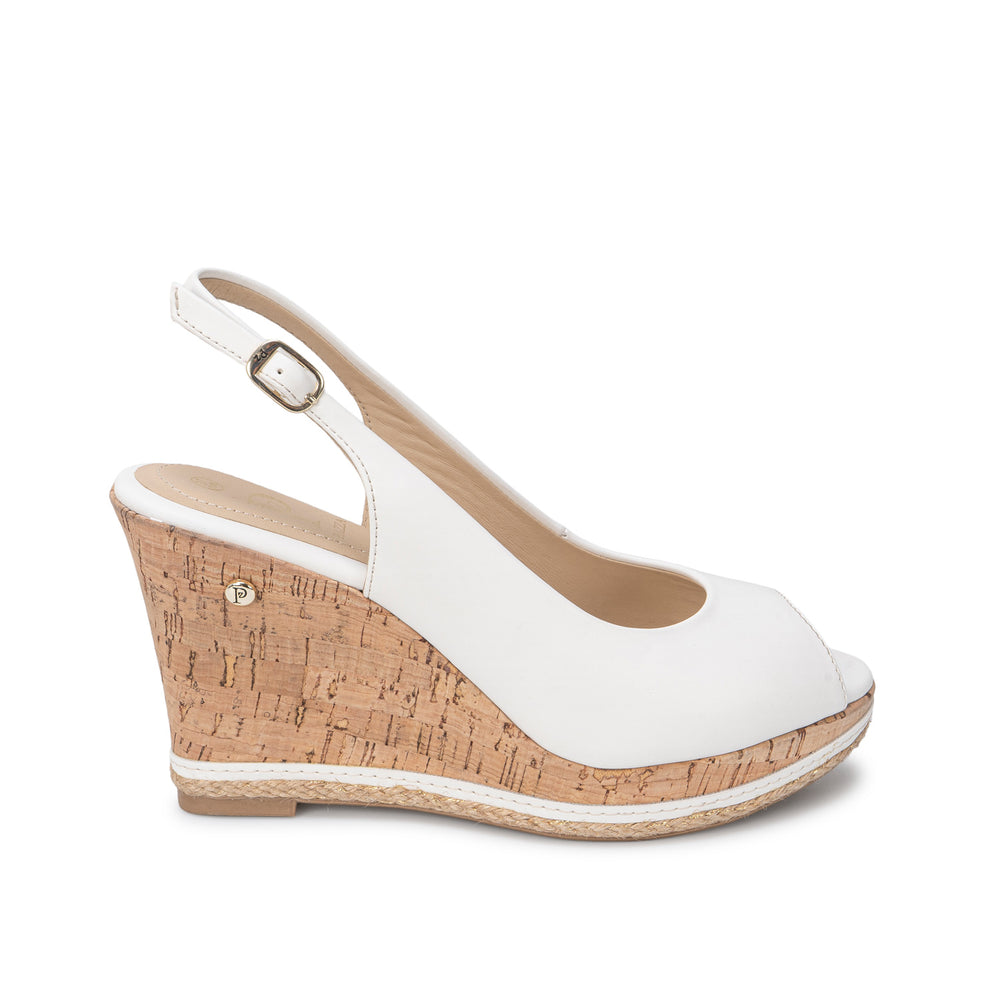 Sandalia Peep Toe Casual Blanco
