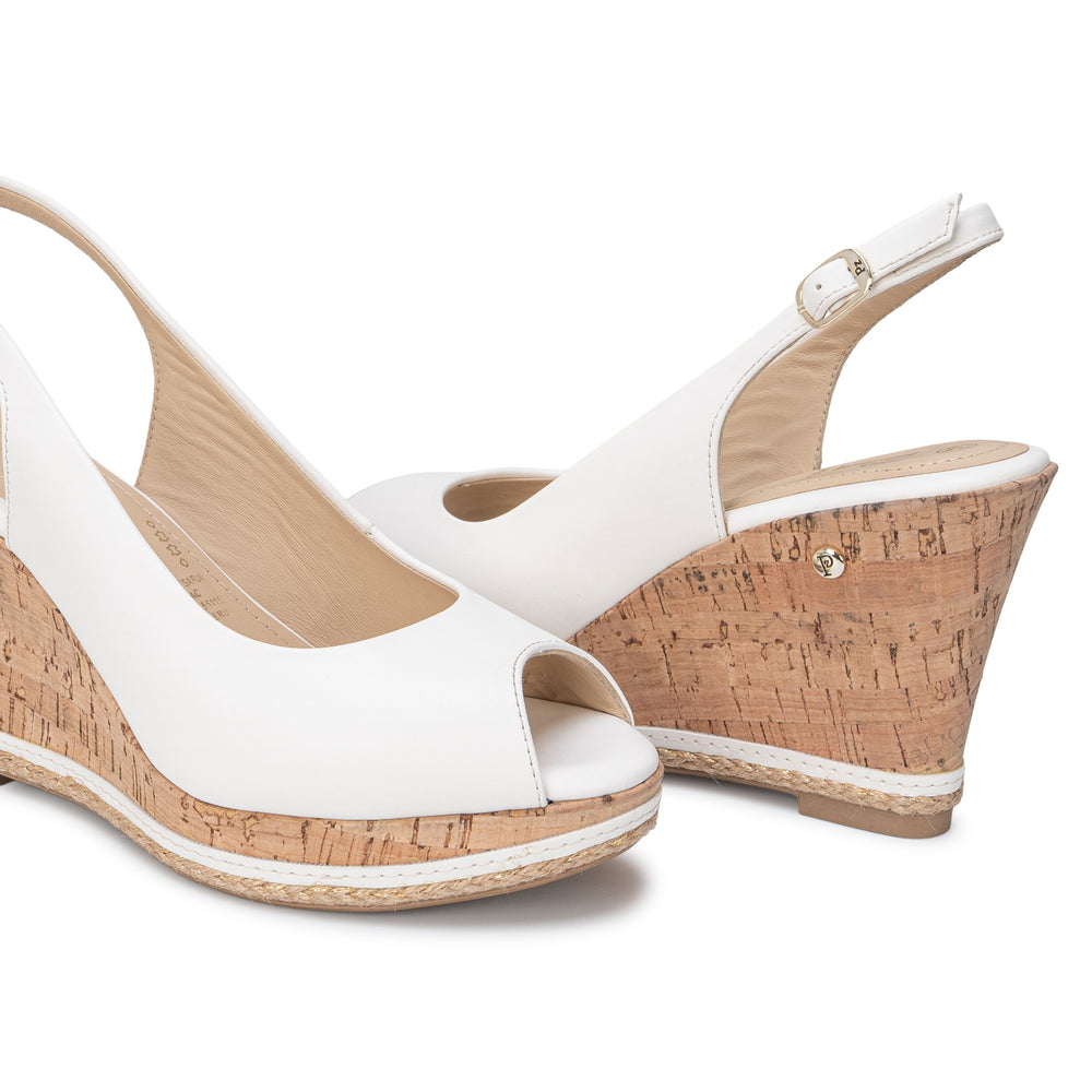 Sandalia Peep Toe Casual Blanco