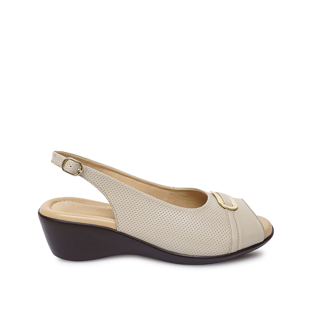 Sandalia Peep Toe Casual Blanco