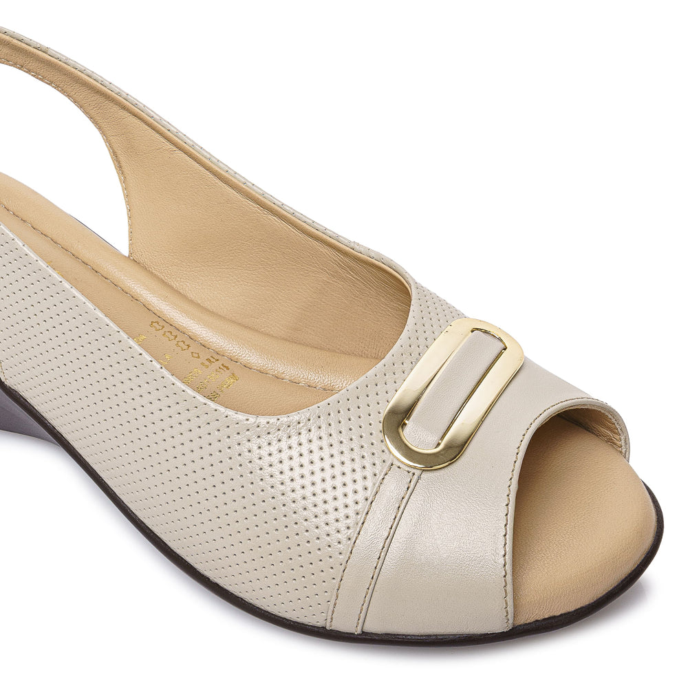 Sandalia Peep Toe Casual Blanco