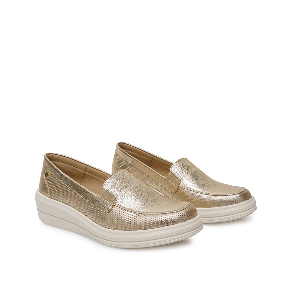 Zapato Slip On Casual Dorado