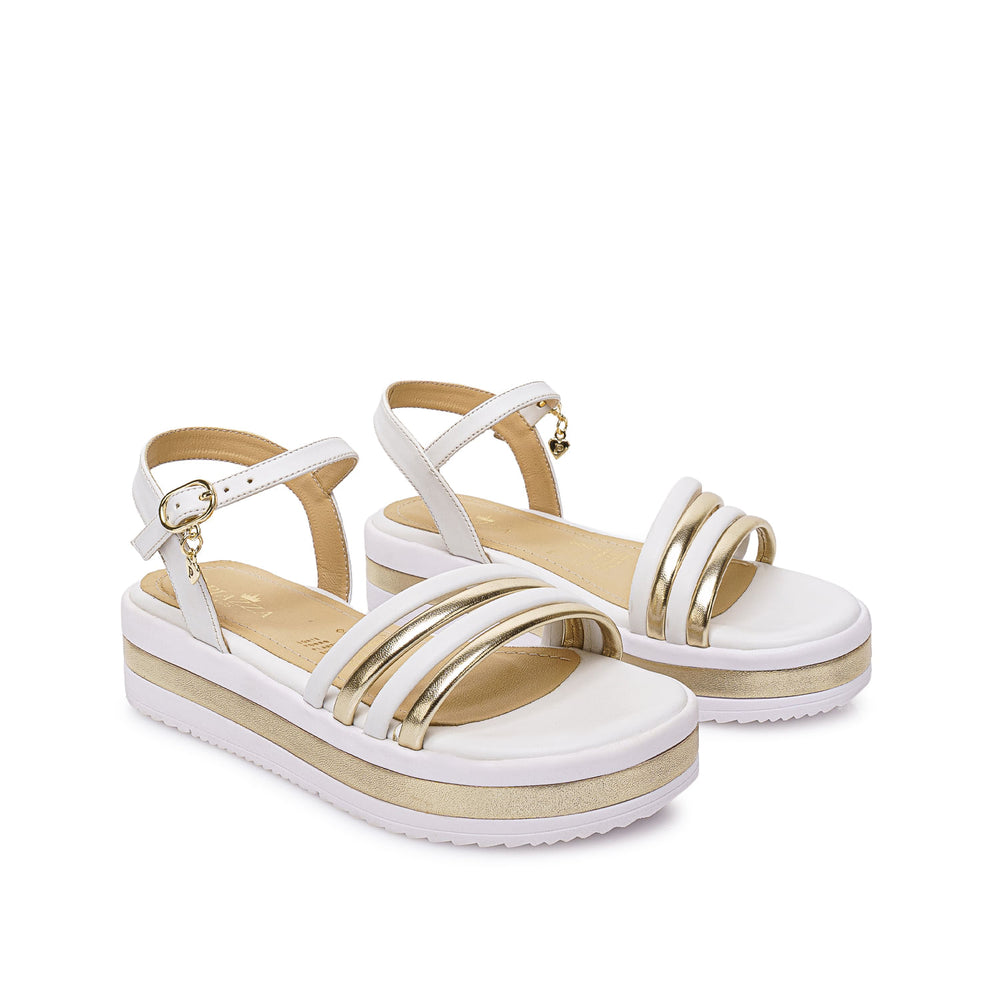 Sandalia D'orsay Casual Hueso