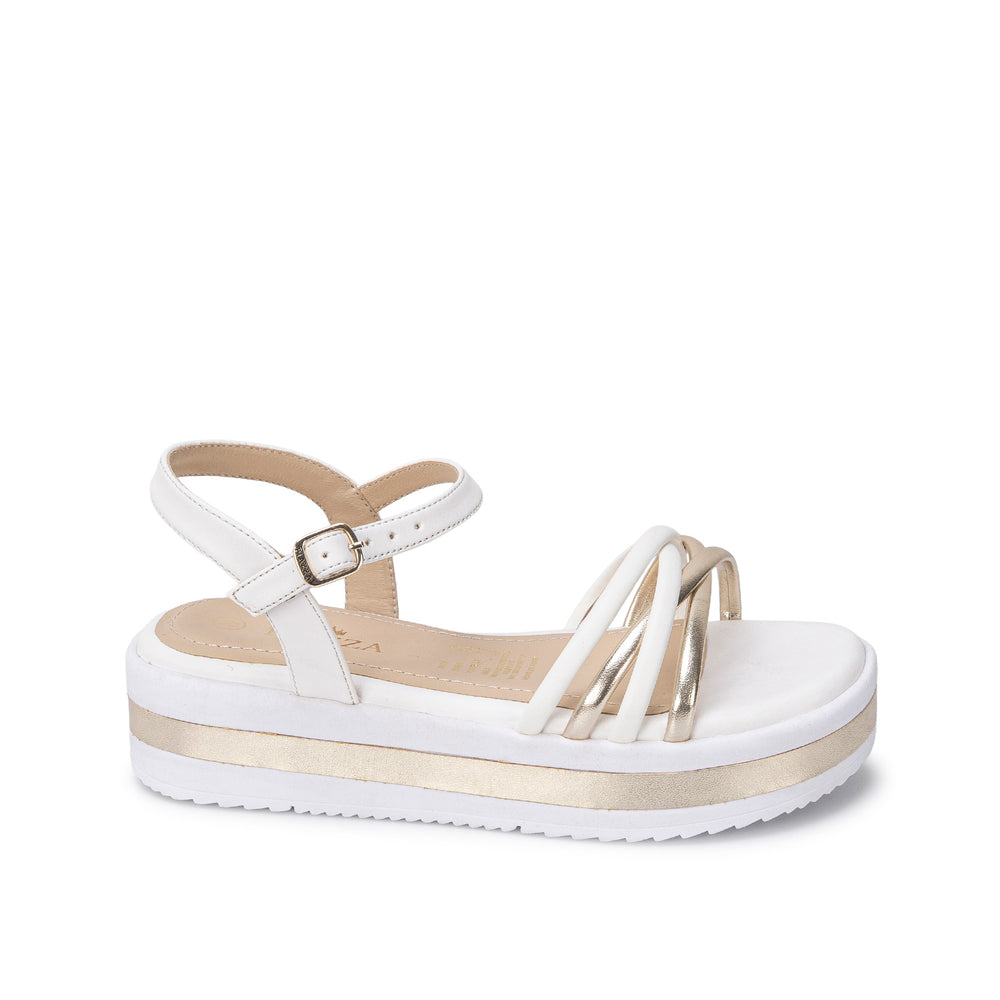 Sandalia D'Orsay Casual Blan/Dor