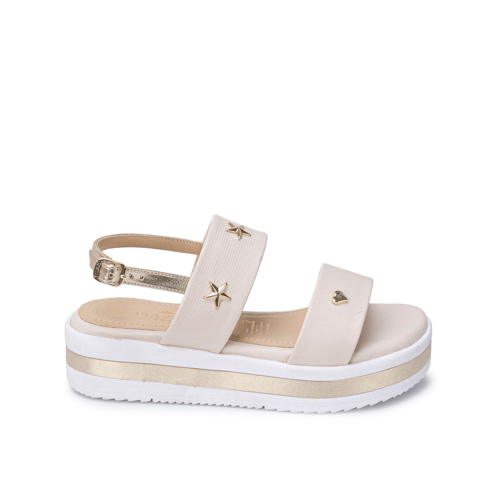 Sandalia D'Orsay Casual Hueso