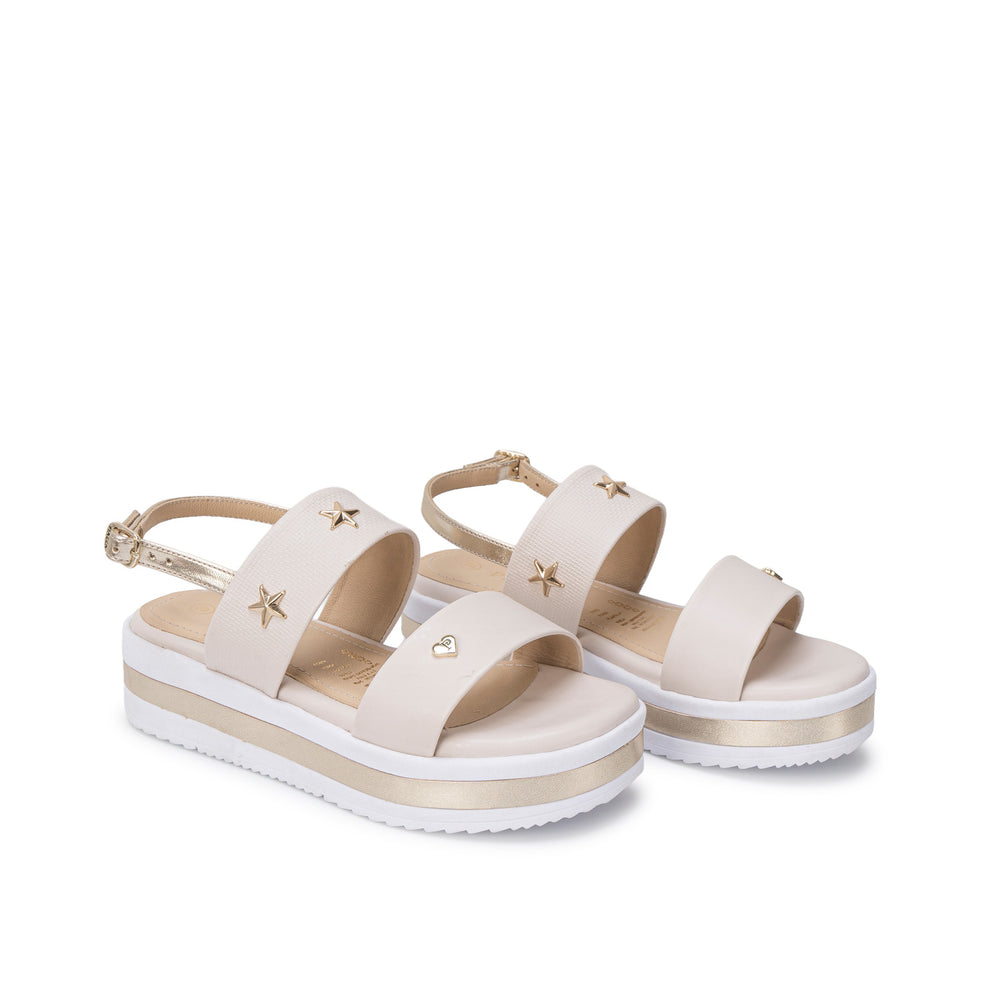 Sandalia D'Orsay Casual Hueso