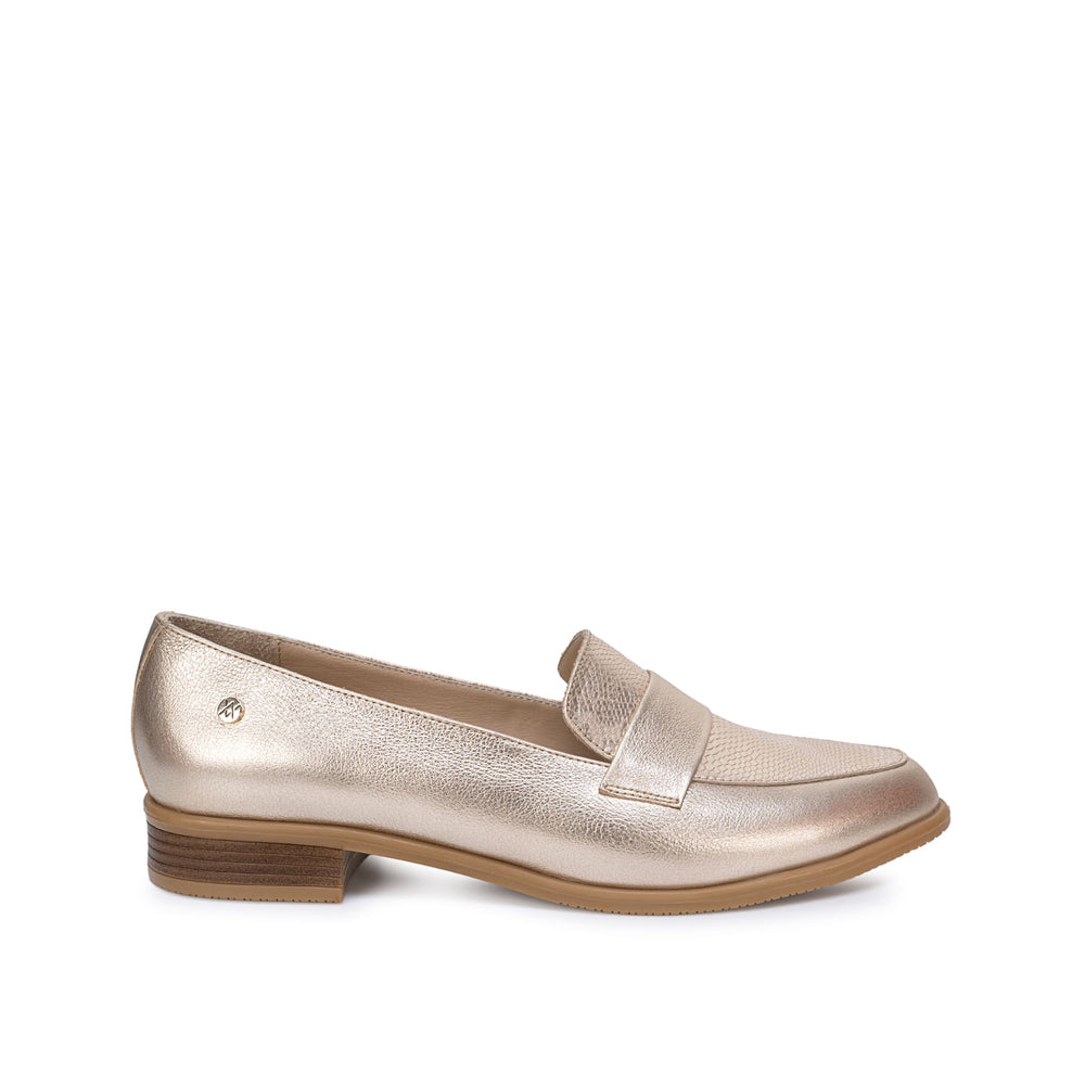 Zapato Mocasín Casual Dorado
