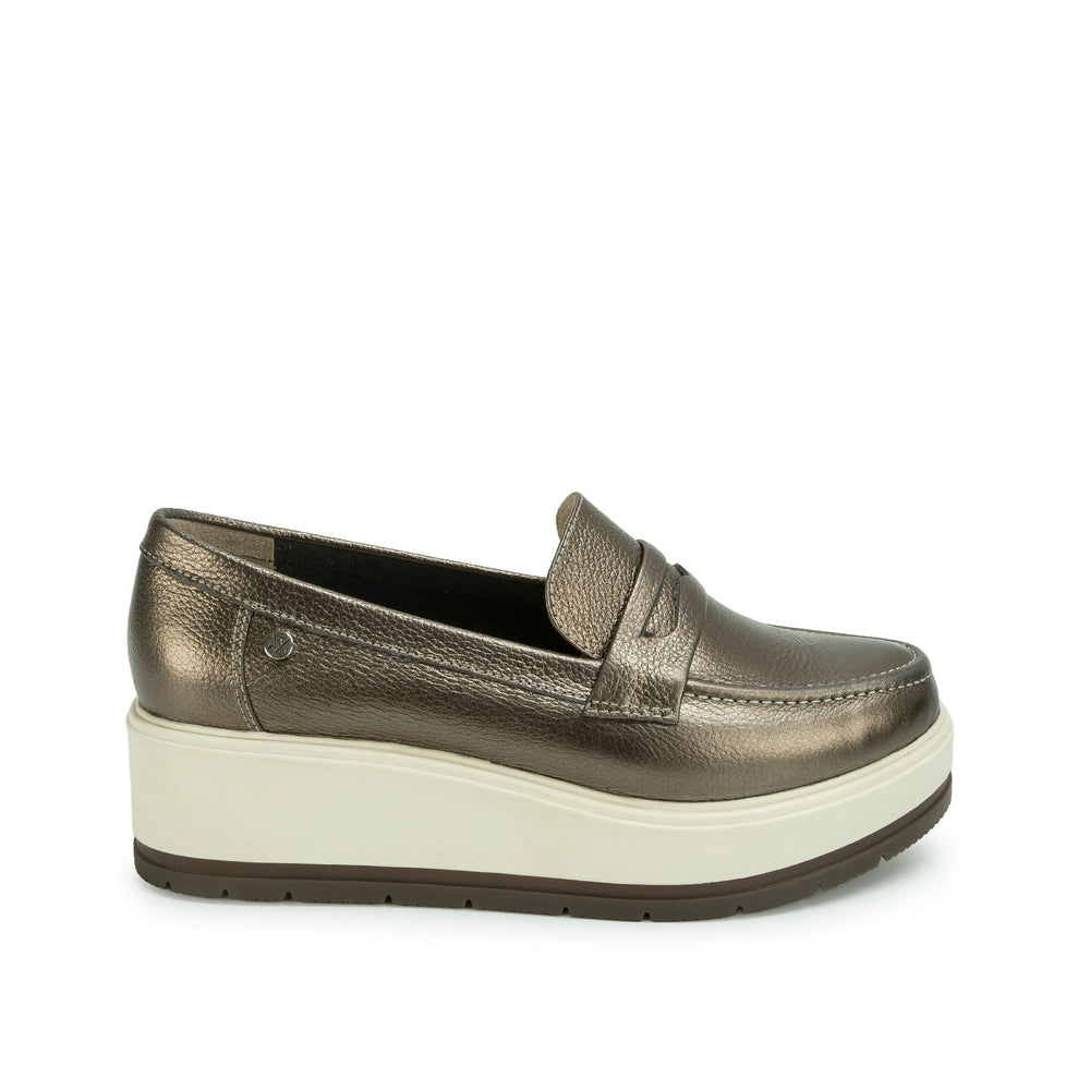 Zapato Mocasín Casual Plata