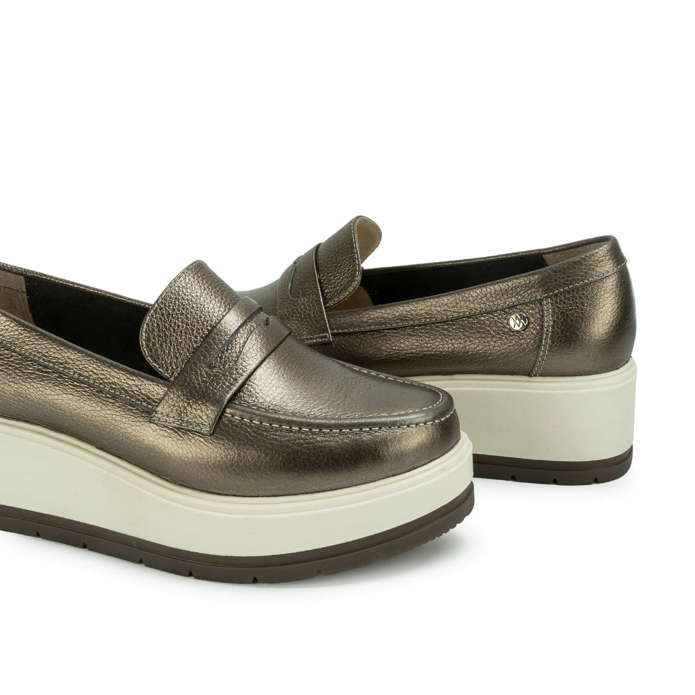 Zapato Mocasín Casual Plata
