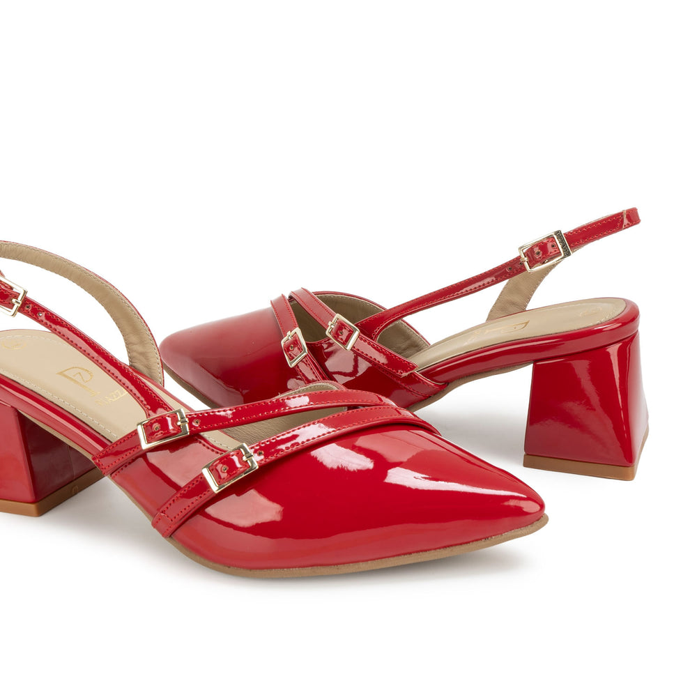 Zapato Stiletto Casual Rojo