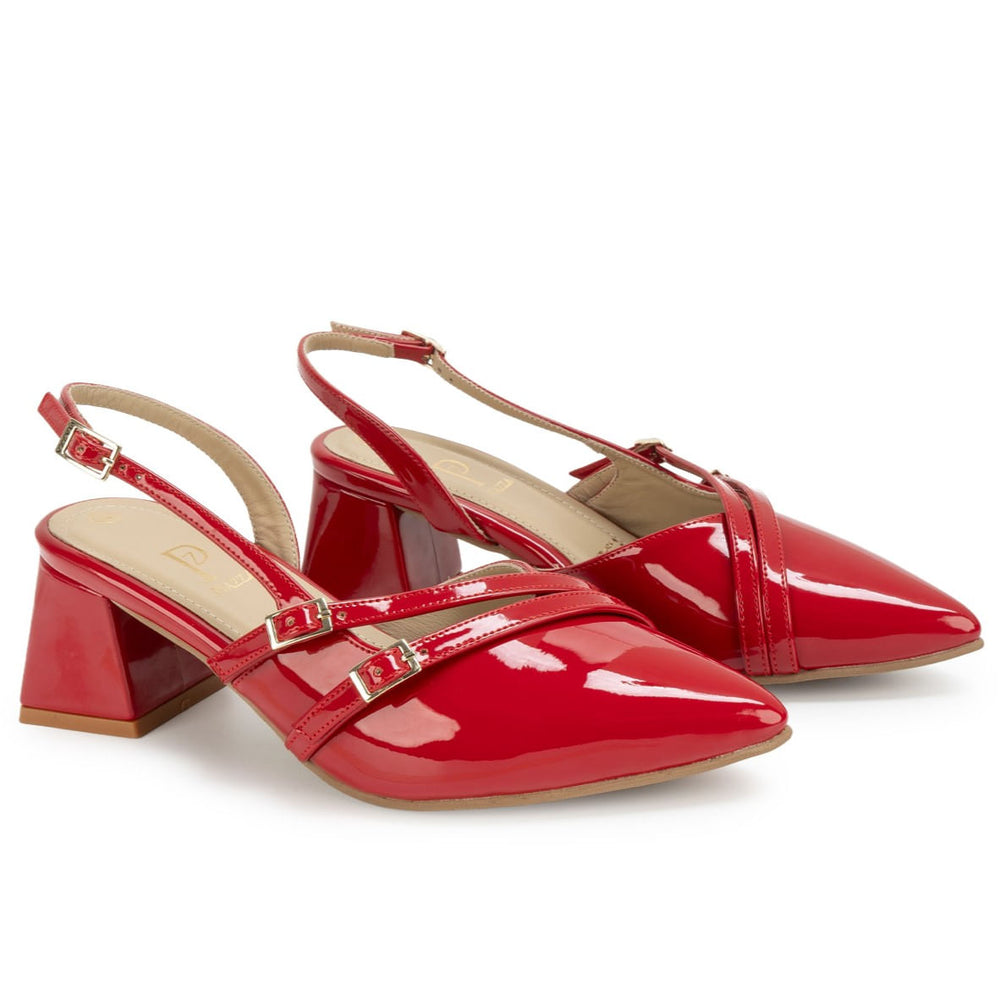 Zapato Stiletto Casual Rojo