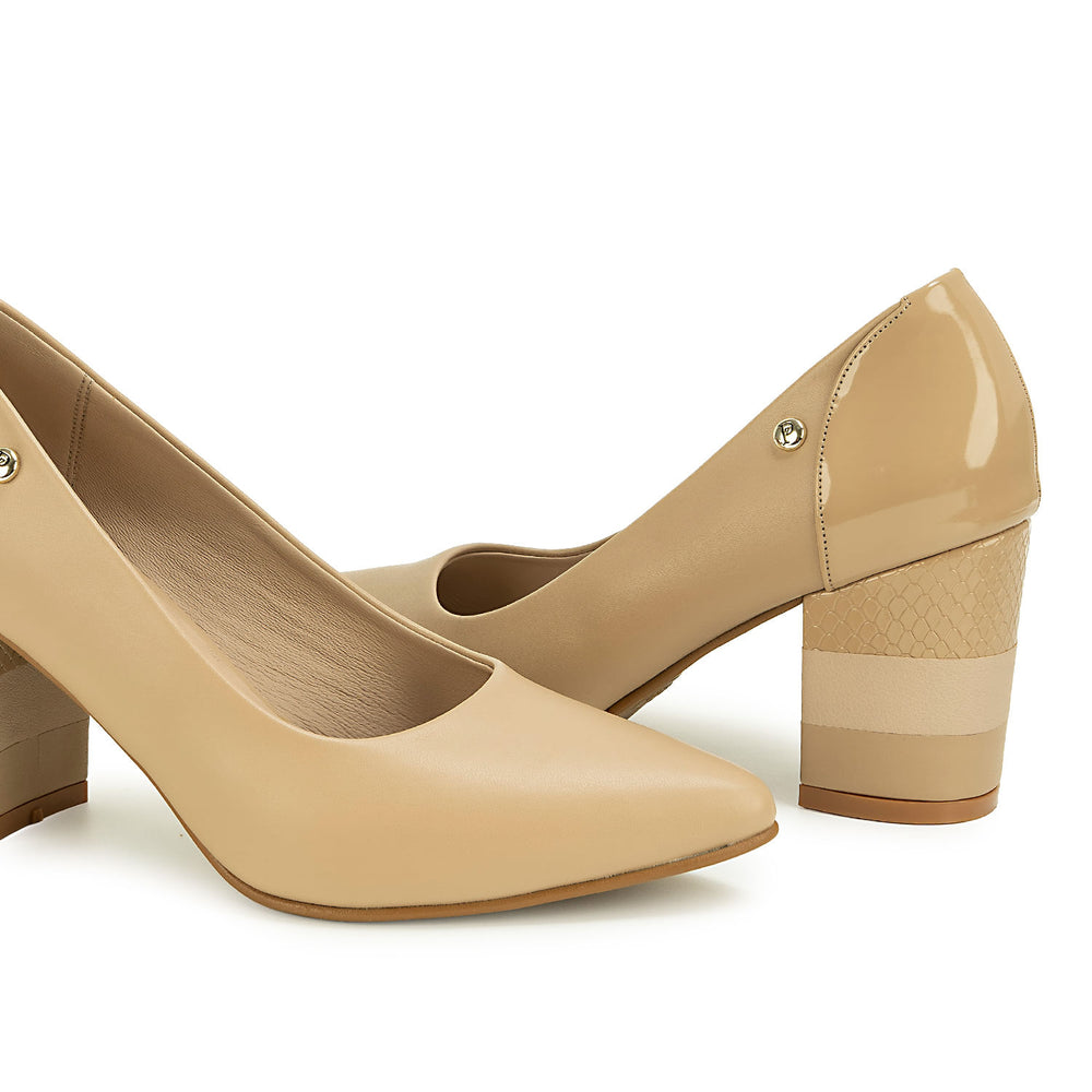 Zapato Stiletto Casual Beige