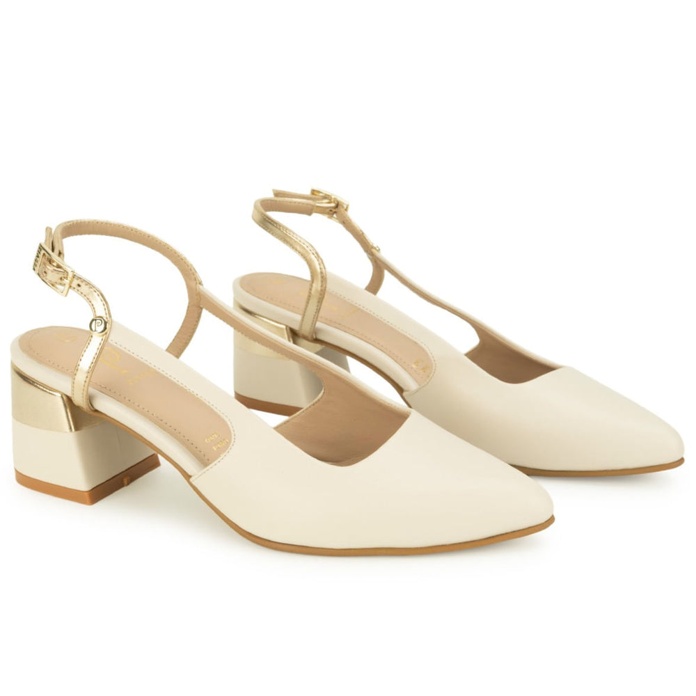 Zapato Stiletto Casual Hueso