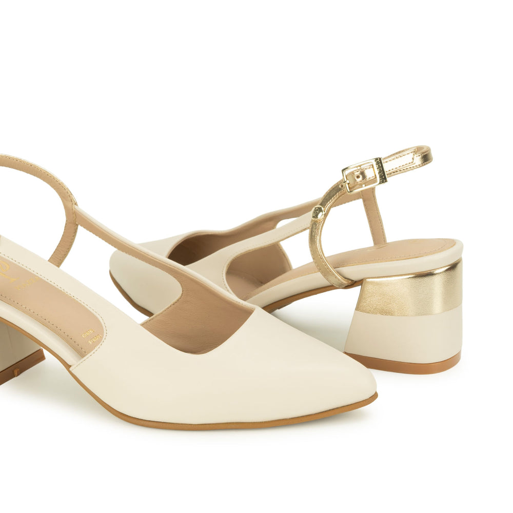 Zapato Stiletto Casual Hueso