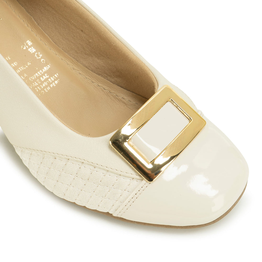 Zapato Stiletto Casual Hueso