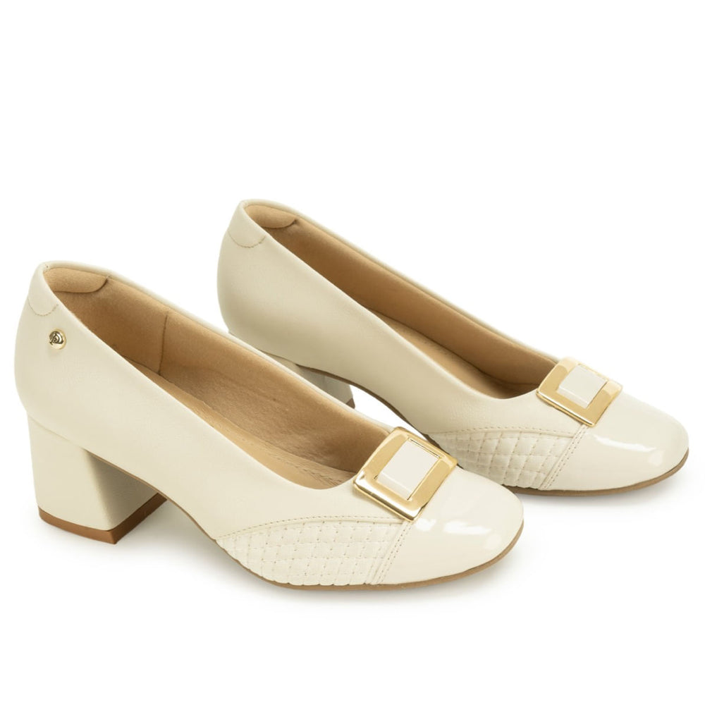 Zapato Stiletto Casual Hueso